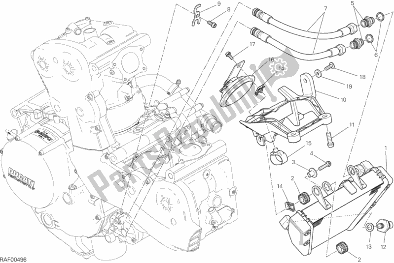Todas as partes de Radiador De óleo do Ducati Monster 1200 S USA 2015